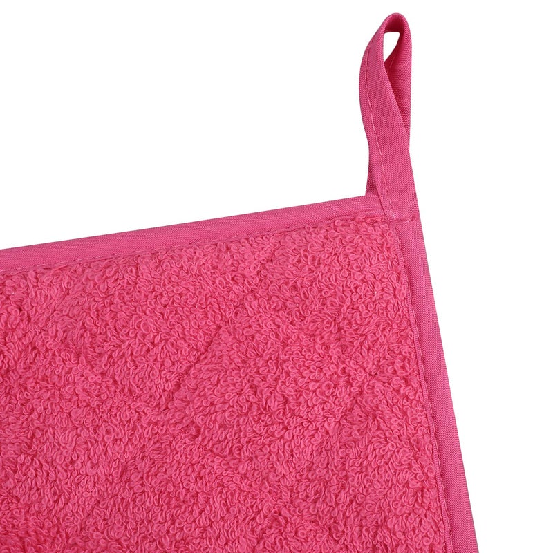 lifaith 100% Cotton Kitchen Everyday Basic Terry Pot Holder Heat Resistant Coaster Potholder for Cooking and Baking Set of 5 (Dark Pink, Potholder) - Image 5